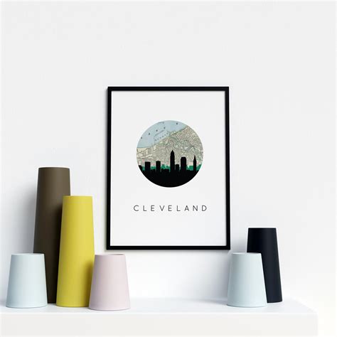 Cleveland Art Print Cleveland Skyline Art Cleveland Ohio | Etsy