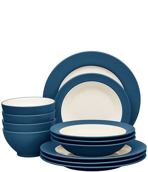 Noritake Colorwave Blue Collection 12-Piece Rim Set, Service For 4 ...