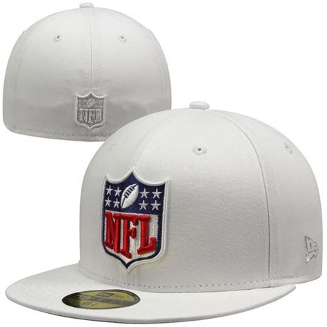 New Era NFL Shield 59FIFTY Fitted Hat - White | Hats for men, Snapback ...