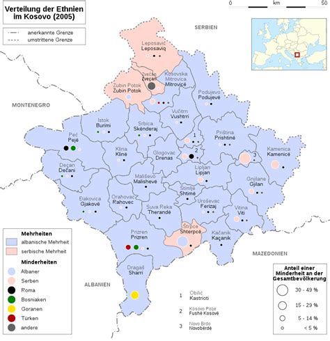 Map of Kosovo (Ethnics in Kosovo) : Worldofmaps.net - online Maps and Travel Information