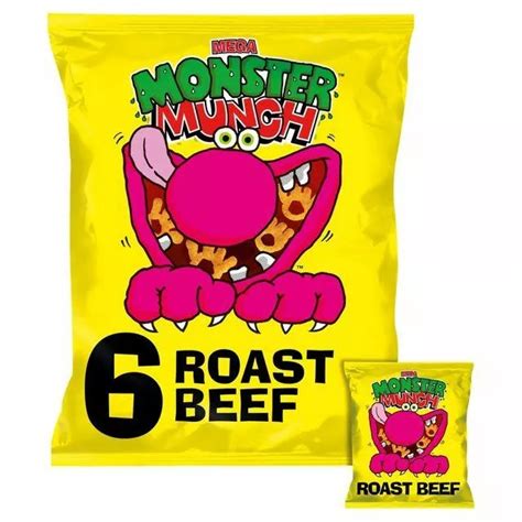 MEGA MONSTER MUNCH Roast Beef Snacks 22g x - 6 per pack (0.29lbs) EUR 16,12 - PicClick FR