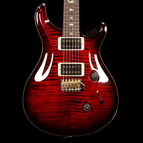 PRS Custom 24 10-Top Fire Red Burst 2017 | The Music Zoo