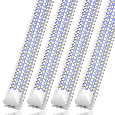 SHOPLED LED Shop Light, 4FT LED Light Fixtures, 45W 5850LM 6000K Cool White, D-Shaped T8 LED ...