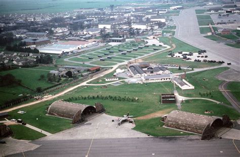 Aerial view of Royal Air Force Base in Upper Heyford, England. My birth place that I want to ...