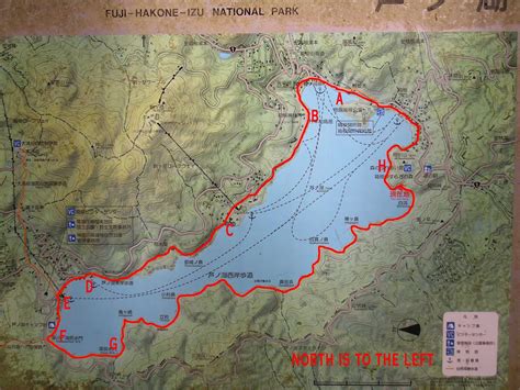 Ashinoko Lake Trail Map - Ashinoko Lake Japan • mappery