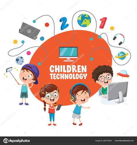 Vector Illustration Children Technology Stock Vector Image by ...