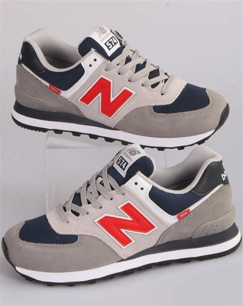 New Balance 574 Trainer Grey/Red - 80s Casual Classics