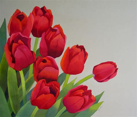 Nel's Everyday Painting: Red Tulips - SOLD