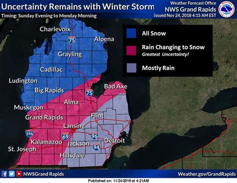 Winter Storm Watch covers big chunk of Michigan, messy rain and snow ...