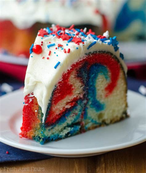 Red, White, & Blue Swirl Bundt Cake