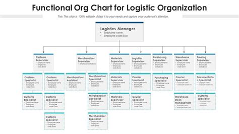 Functional org chart for logistic organization | Presentation Graphics ...