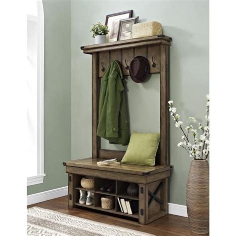 Altra Wildwood Entryway Hall Tree with Bench Storage - Free Shipping ...