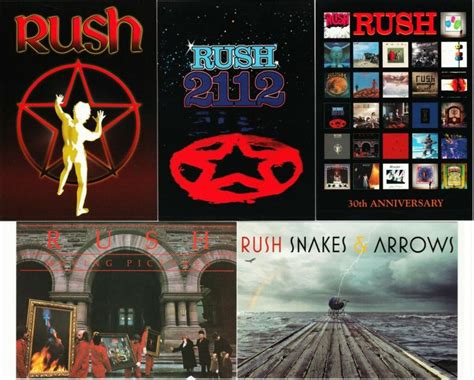 Rush Prog Rock Band Album Covers Set of 5 Postcards | Topics - People - Other / Unsorted ...