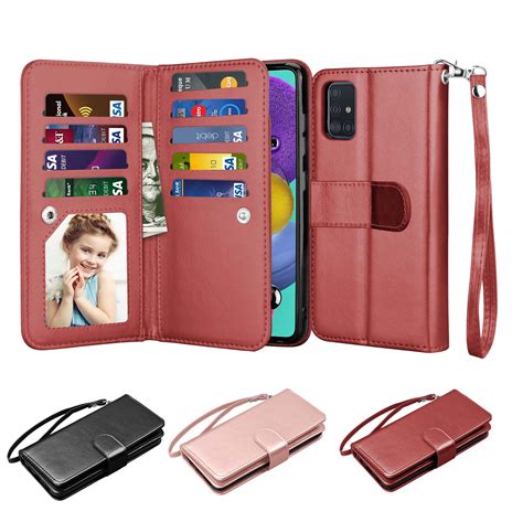 Njjex for Samsung Galaxy A11 A21 A01 A51 A71 4G 5G Cases Wallet, PU Leather [9 Card Slots ...