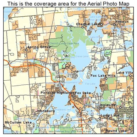 Aerial Photography Map of Fox Lake, IL Illinois