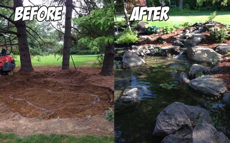 Pond Build Before & After | Water Features | Pinterest | Water features