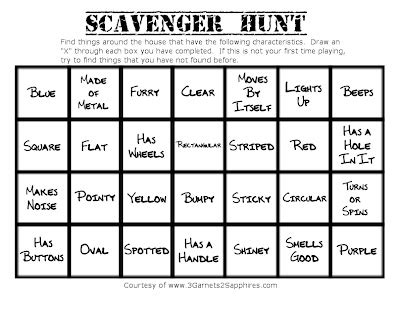 3 Garnets & 2 Sapphires: Free Printable: At-Home Scavenger Hunt Activity