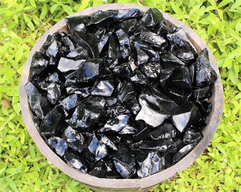 Rough Black Obsidian Natural Stones: Choose 4 oz 8 oz 1 lb | Etsy