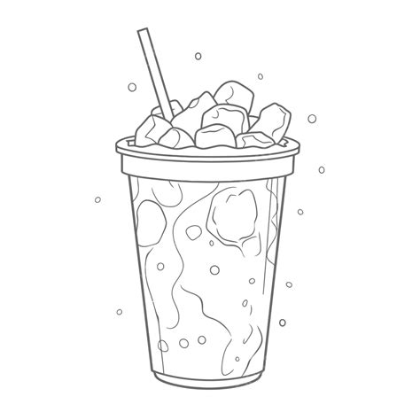 Iced Coffee Clipart Black And White