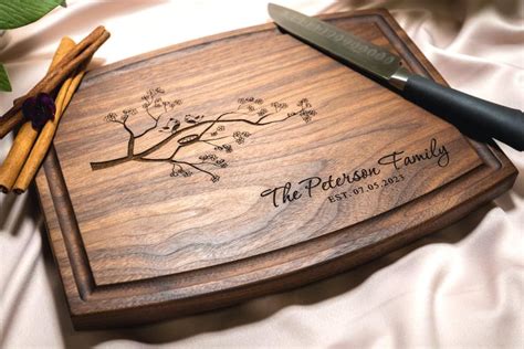 Personalized wood charcuterie board engraved and inlaid with resin with ...