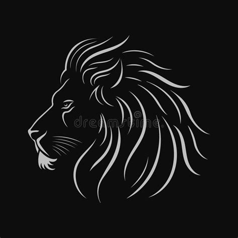 Lion Head Logo. Black and White Icon Stock Illustration - Illustration of black, luxury: 273277132