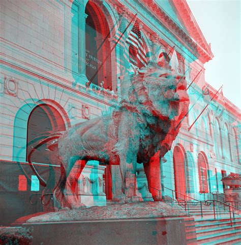 File:Art Institute of Chicago Lion Statue (anaglyph stereo).jpg ...