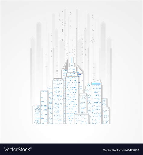 Future city skyline Royalty Free Vector Image - VectorStock