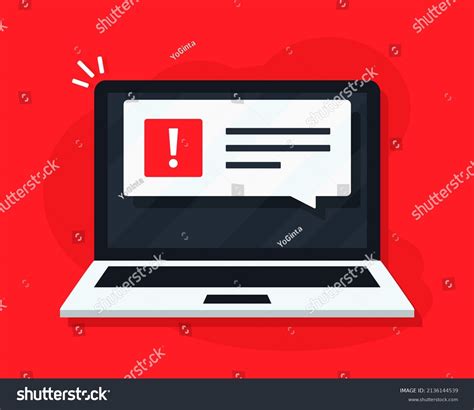 Laptop Warning Sign Computer Notification Exclamation Stock Vector ...