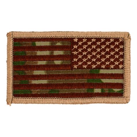 American Flag Patch Multicam w/ VELCRO\®\; brand fastener (Reversed) | Flying Tigers Surplus