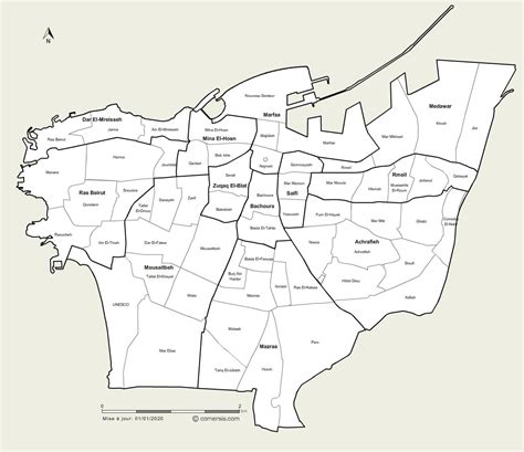 Beirut Map Districts