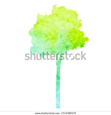 Tree Watercolor Silhouette On White Background Stock Vector (Royalty ...