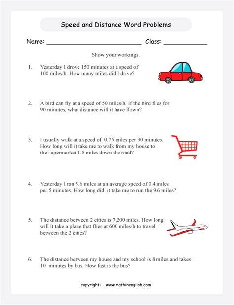 Distance Speed Time (A) Worksheet | Printable Maths Worksheets - Worksheets Library