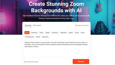 Fineshare AI Zoom Background Generator - Easy With AI