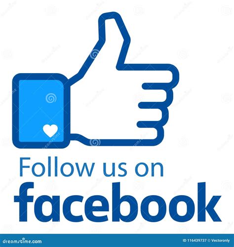 Follow Us On Facebook Logo Cartoon Vector | CartoonDealer.com #116439737