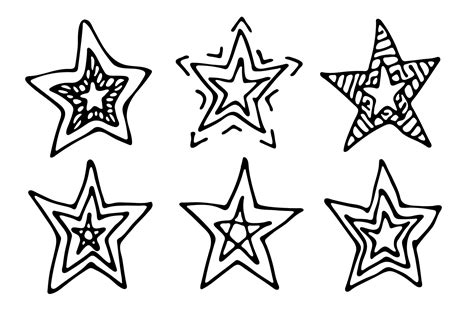 Vector hand drawn star clipart. Doodle set for print, web, greeting card, design, decor 14826483 ...