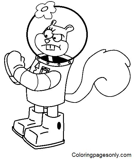 Angry Sandy Cheeks Spongebob Coloring Page - Free Printable Coloring Pages