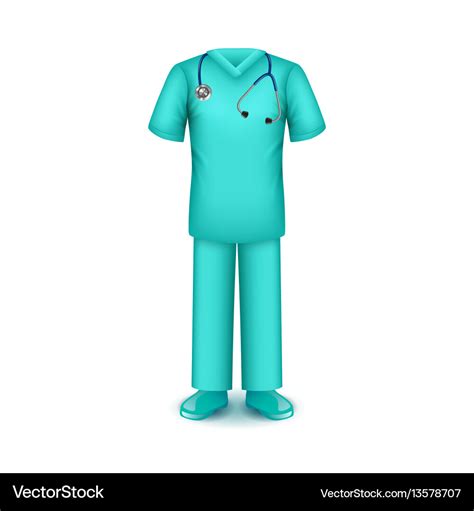 Doctor uniform isolated on white Royalty Free Vector Image