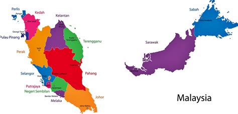 Malaysia Map of Regions and Provinces - OrangeSmile.com