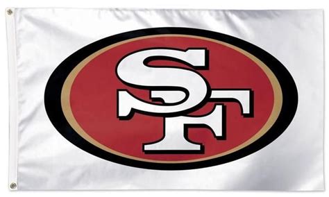 Officially licensed San Francisco 49ers white 3x5 flag. The 49ers SF ...