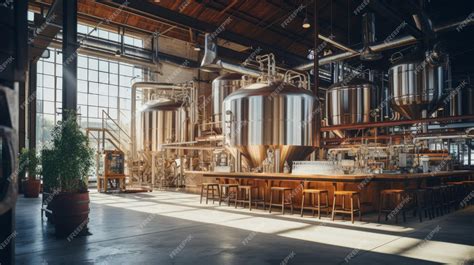 Premium AI Image | Brewery Exterior And Interior View Modern ...