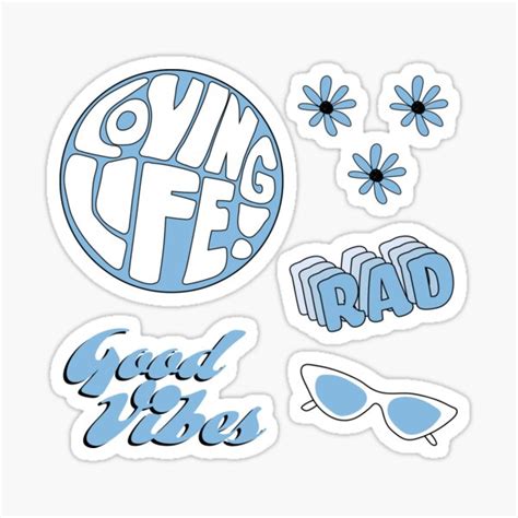 "Light Blue Sticker Pack - pretty and inspirational!" Sticker for Sale ...