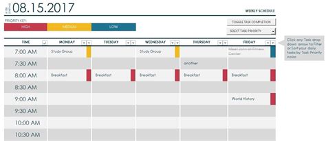 Top 3 College Class Schedule Maker Template Word & Excel - Excel Tmp