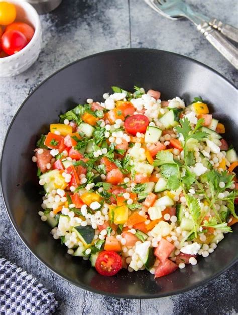 Chopped Israeli Couscous Salad - Simple Healthy Kitchen