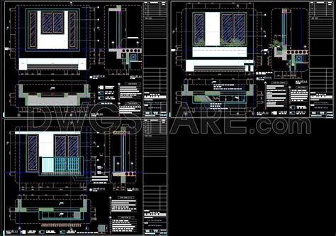 216. Detailed CAD drawings of vertical facades in Modern architecture ...