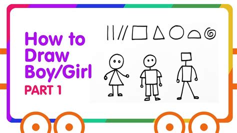 How to Draw Girl & Boy with Basic Shapes - step by step [Part 1] - YouTube