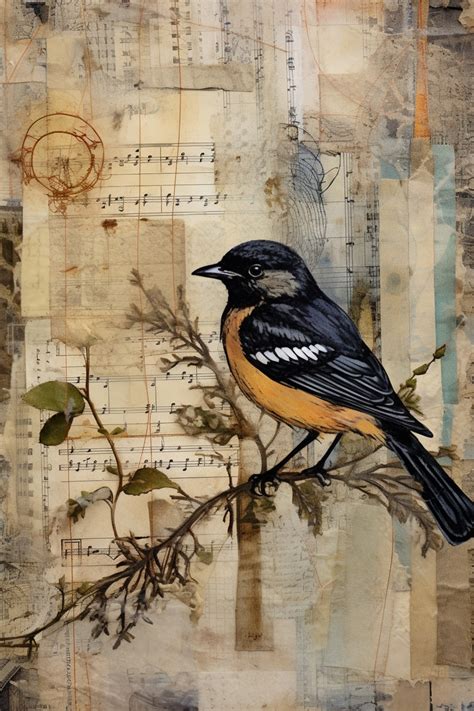 Music Bird Montage Art Print Free Stock Photo - Public Domain Pictures