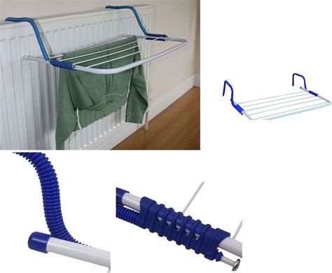 AQS Radiator Towel Clothes Folding 3m Airer Dryer Drying Rack 5 Rail Bar Holder: Amazon.co.uk ...