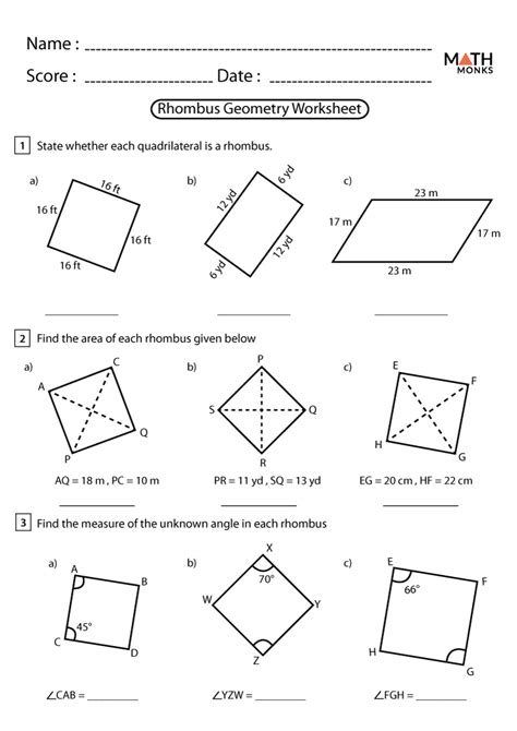 Area Of Rhombus Worksheet – Ame.my.id