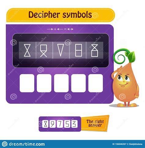 Visual Game Decipher Symbols Stock Illustration - Illustration of brainteaser, memory: 156046267