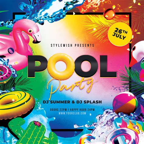 Pool Party Flyer by styleWish on Dribbble